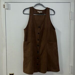 70s style suede mini dress